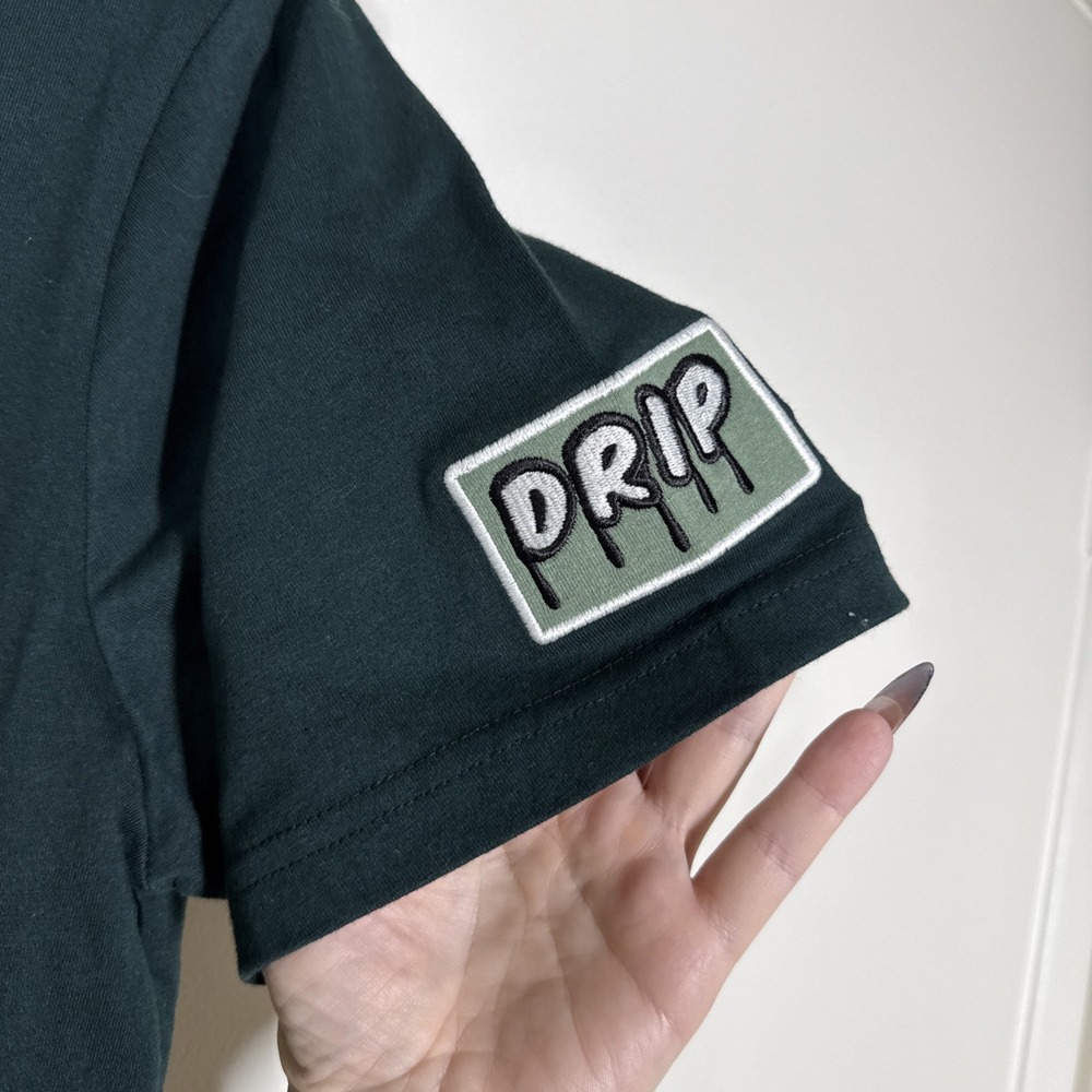 Eighty Eight Brand Mens L Forest Green Graphic Patch Melting Skull Drip T-Shirt - Picture 8 of 12